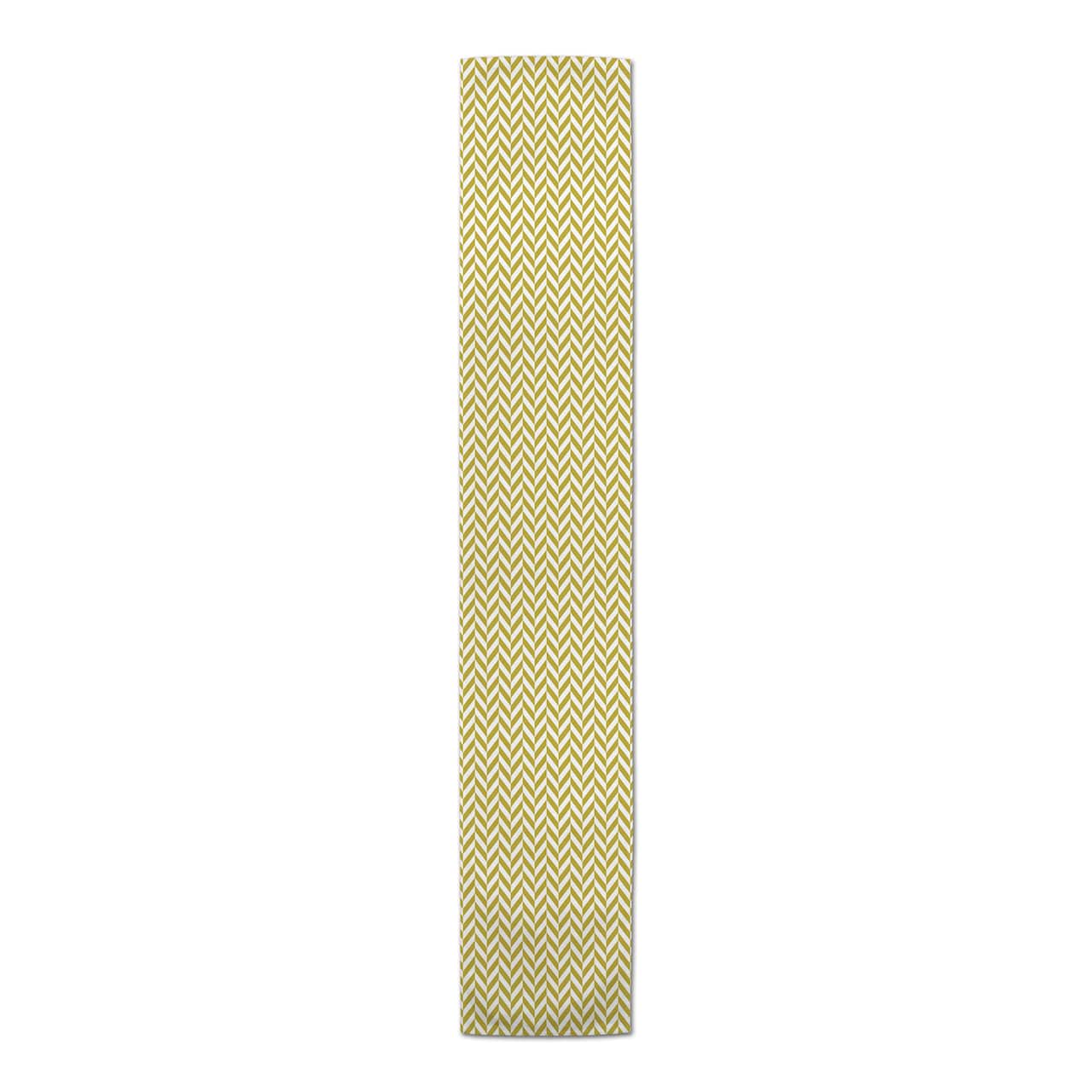 Gold & White Chevron Outdoor Table Runner